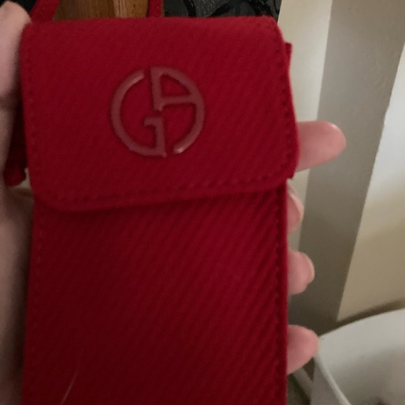 Giorgio Armani Handbags - Giorgio Armani Red Cosmetic Bag with 2 lipgloss sticks